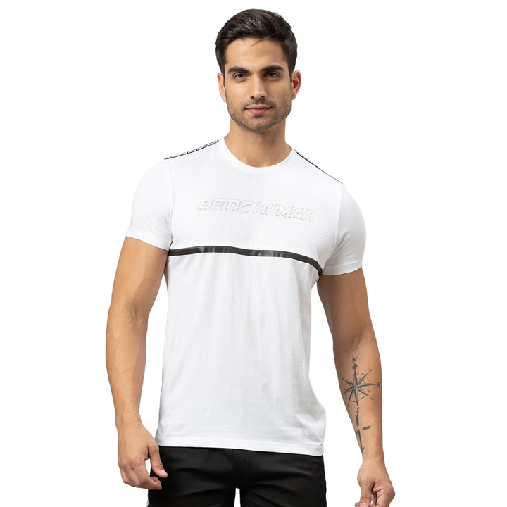 White Regular Fit Men's Short Sleeves T-Shirt by Being Human Clothing