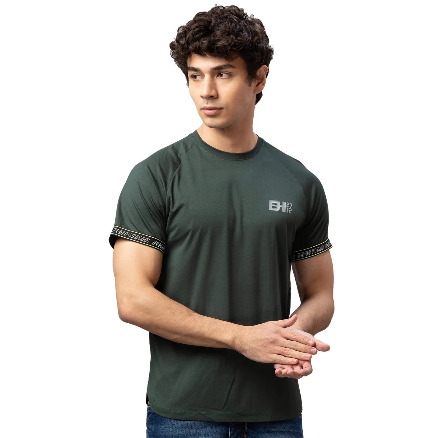 Being Human Clothing Men Regular Fit Crew Neck T-Shirts-Bayberry
