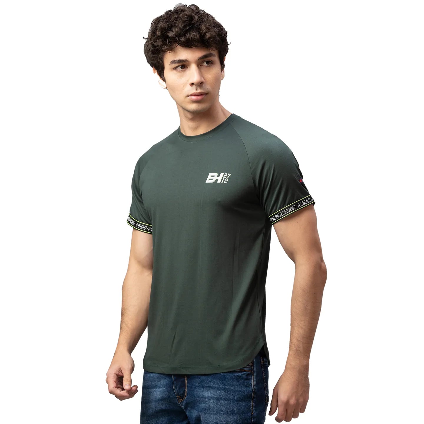 Being Human Clothing Men Regular Fit Crew Neck T-Shirts-Bayberry