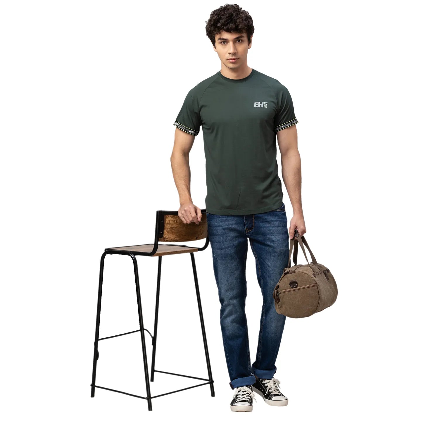 Being Human Clothing Men Regular Fit Crew Neck T-Shirts-Bayberry