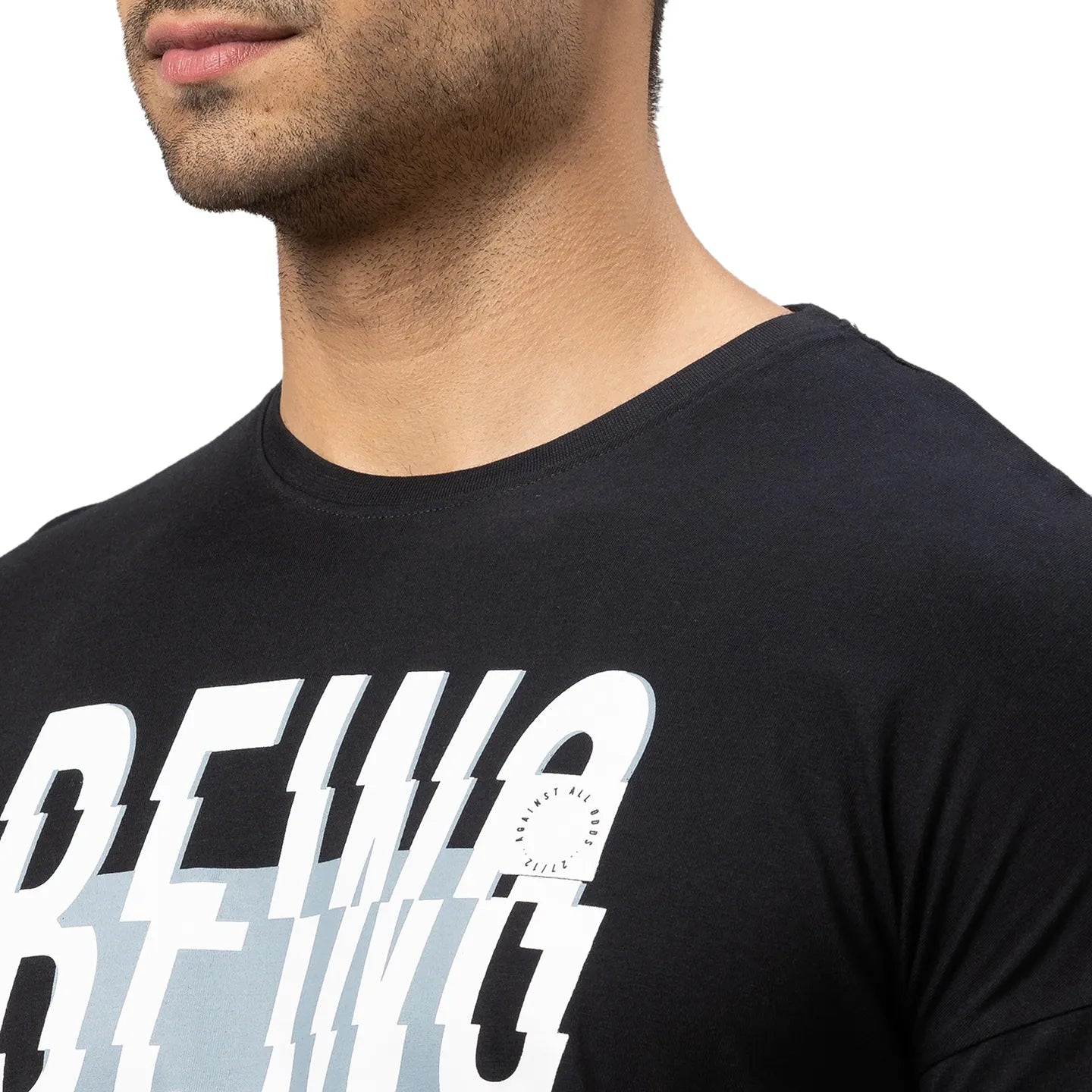 Being Human Clothing Men Regular Fit Crew Neck T-Shirts-Black