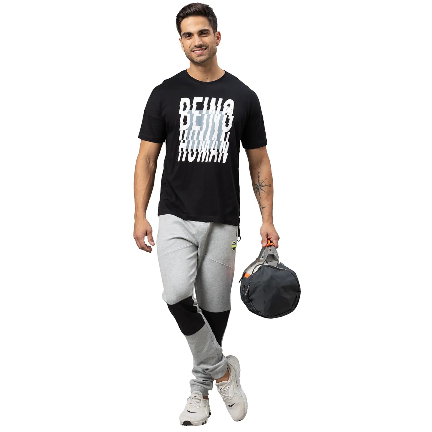 Being Human Clothing Men Regular Fit Crew Neck T-Shirts-Black