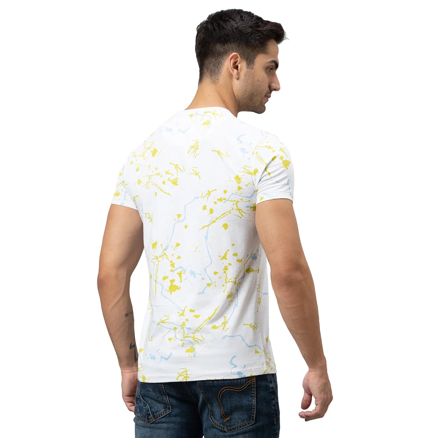 White Slim Straight Fit Men's Short Sleeves T-Shirt by Being Human Clothing