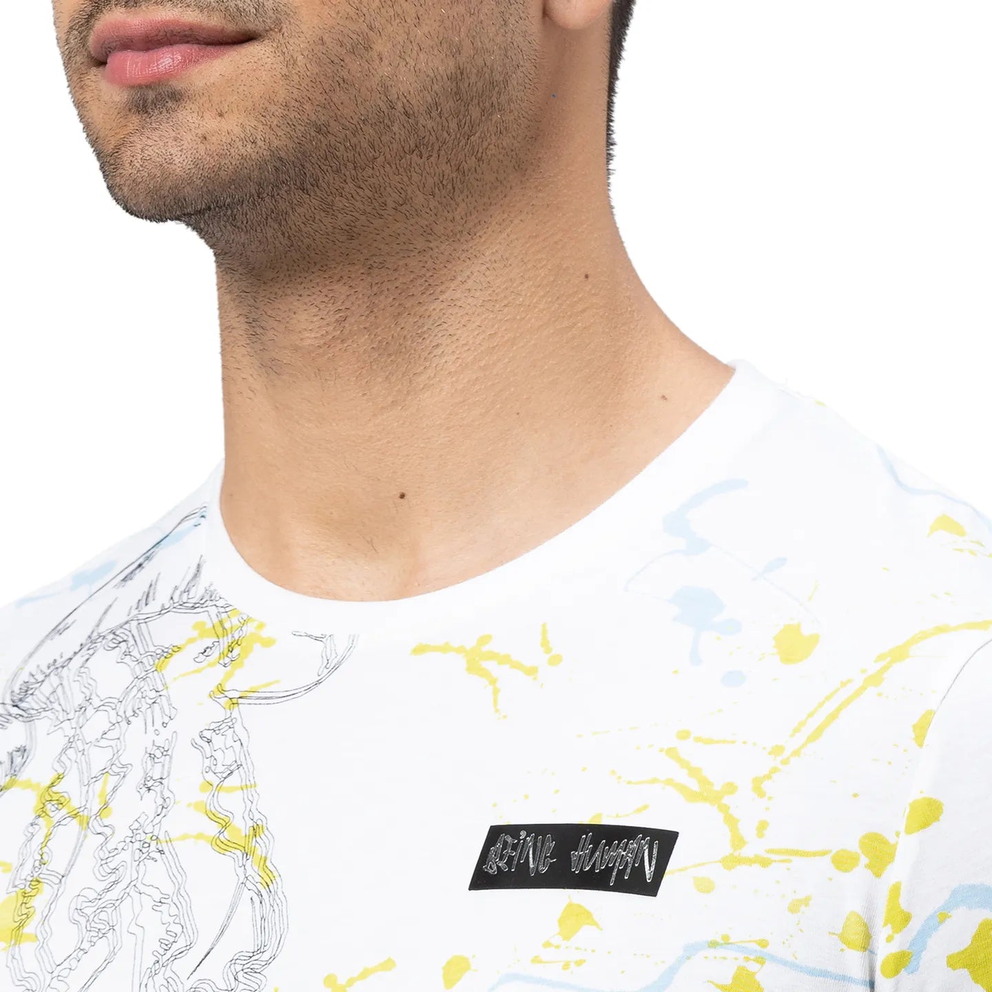 White Slim Straight Fit Men's Short Sleeves T-Shirt by Being Human Clothing