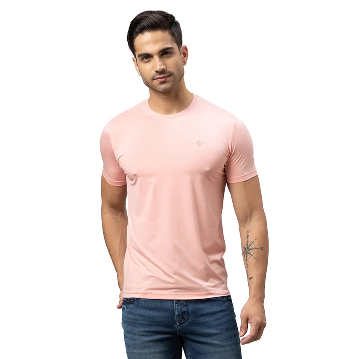 Pink Regular Fit Men's Short Sleeves T-Shirt by Being Human Clothing