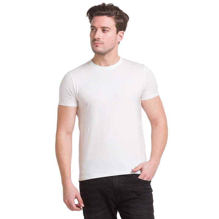 White Regular Fit Men's Short Sleeves T-Shirt by Being Human Clothing