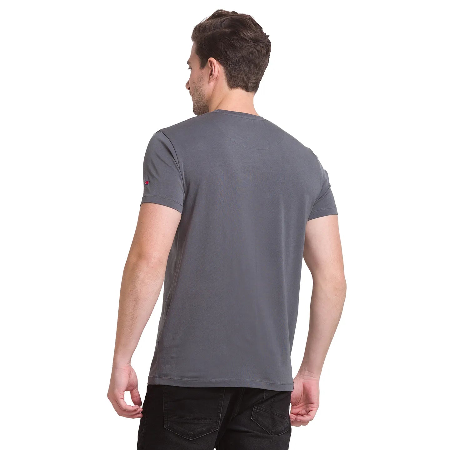 Being Human Clothing Men Regular Fit Crew Neck T-Shirts-Dark Grey