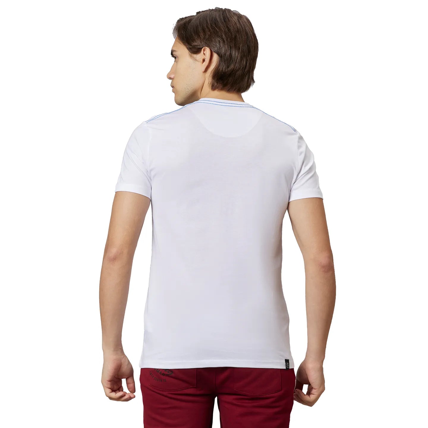 White Regular Fit Round Neck Men's T-Shirt by Being Human Clothing