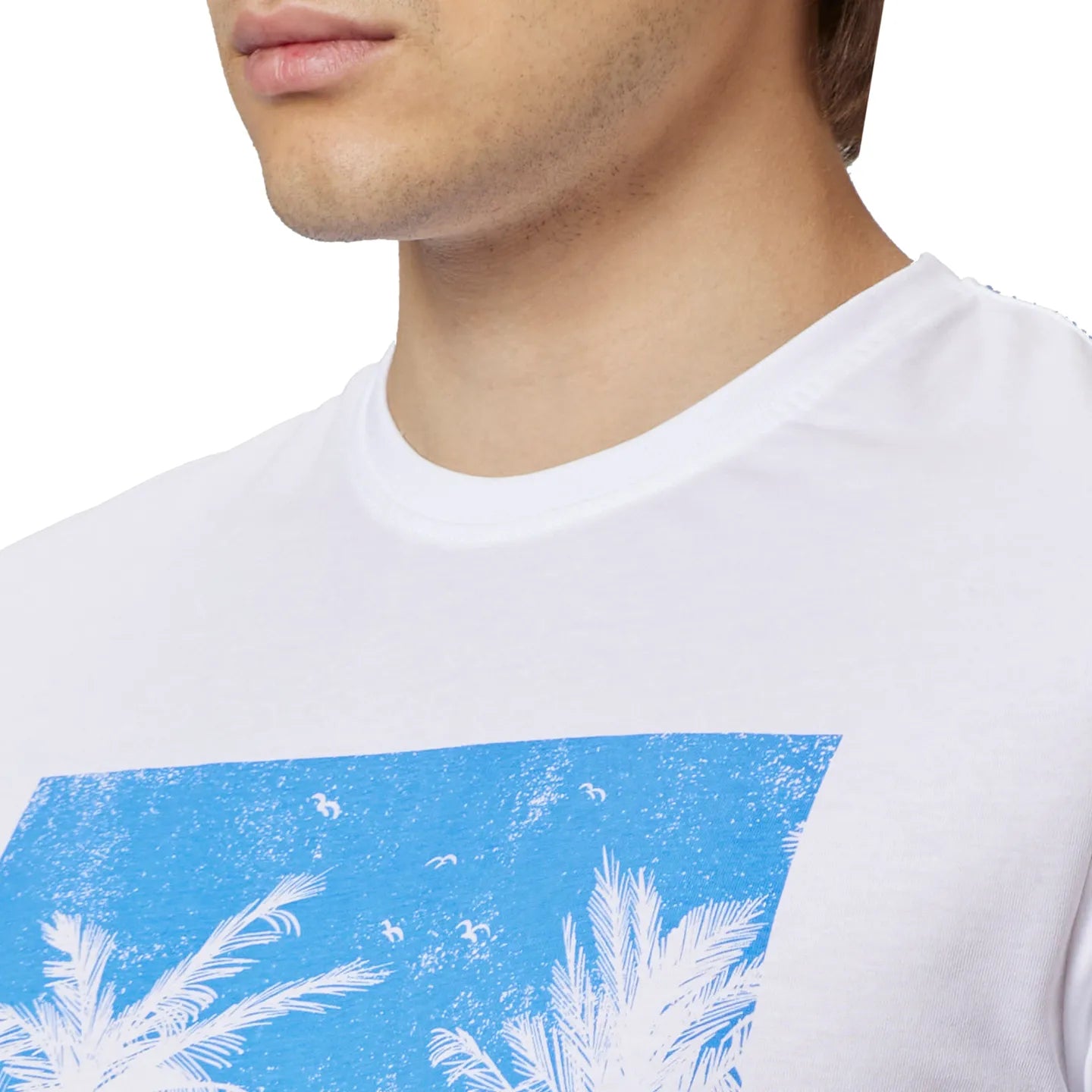 White Regular Fit Round Neck Men's T-Shirt by Being Human Clothing