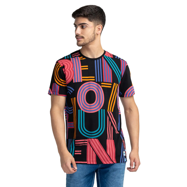 Black Regular Fit Men's Short Sleeves T-Shirt by Being Human Clothing