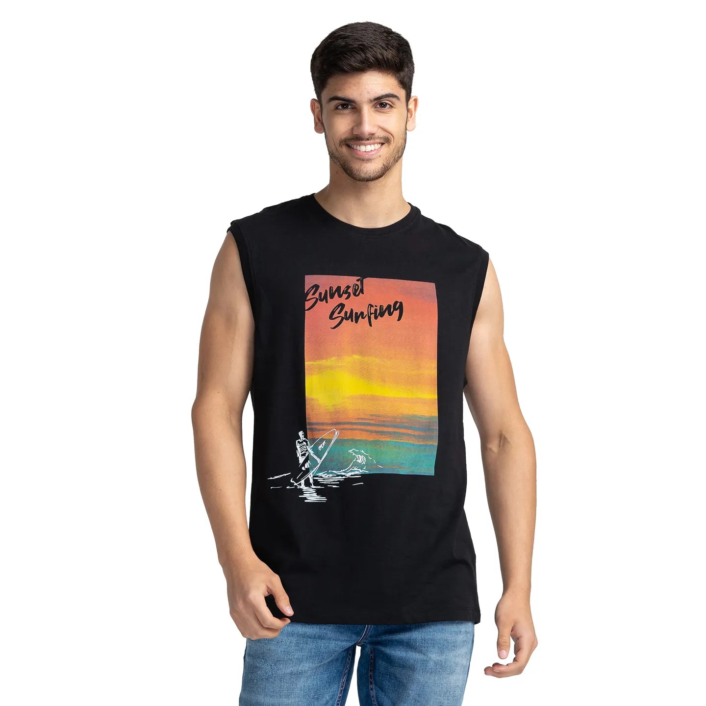 Being Human Clothing Men Regular Fit Crew Neck T-Shirts-Black