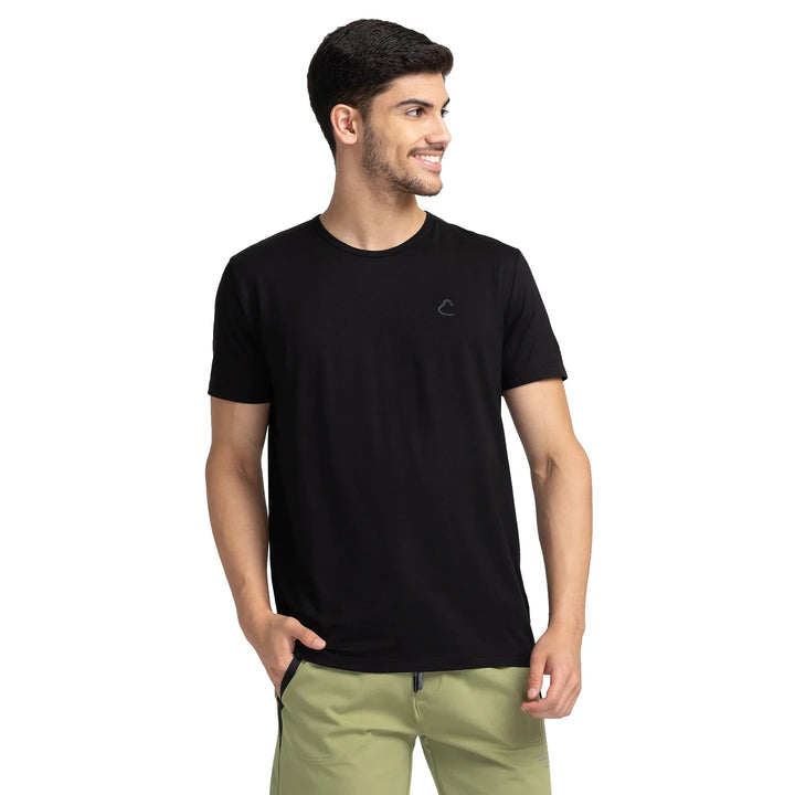 Black Regular Fit Men's Short Sleeves T-Shirt by Being Human Clothing