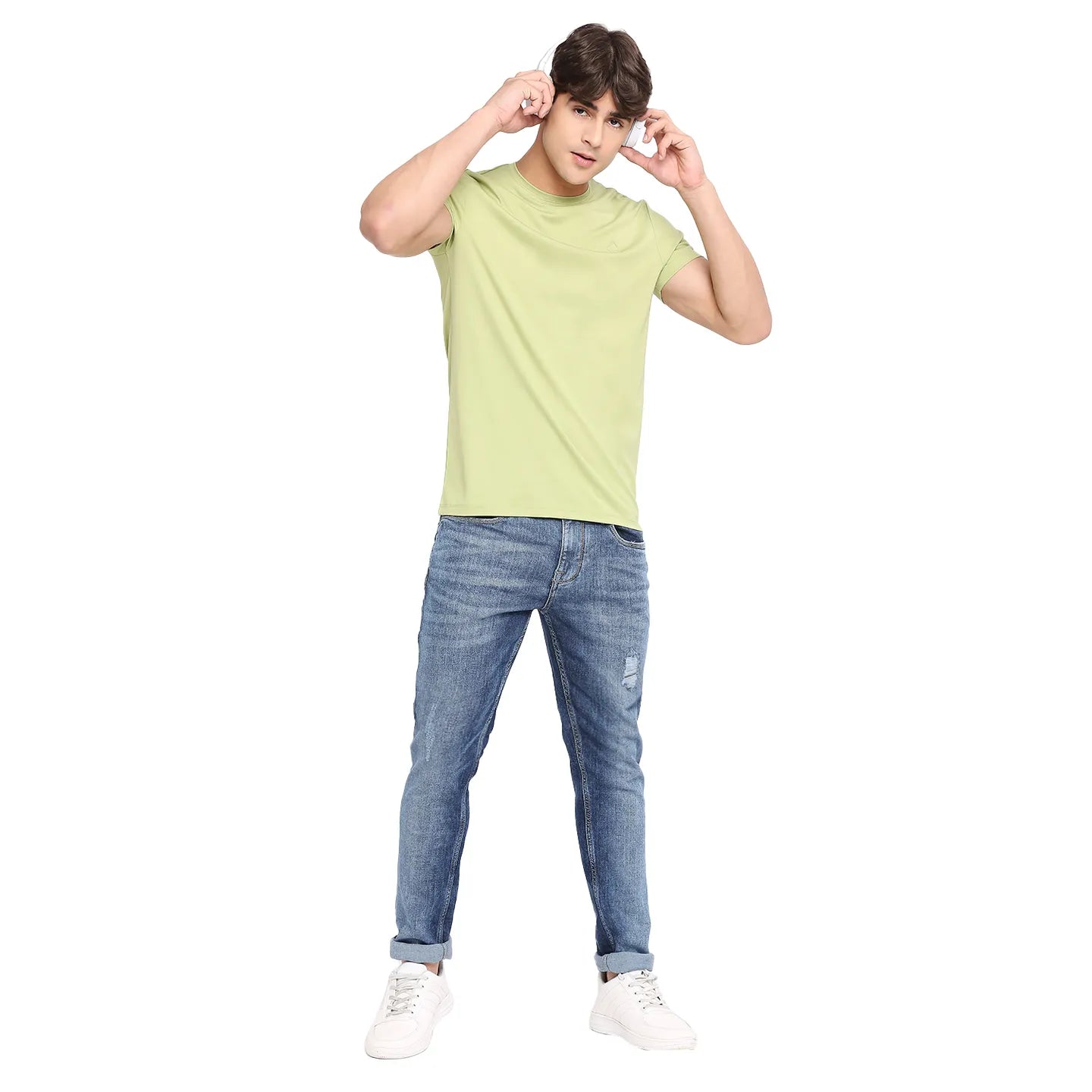 Green Regular Fit Men's Short Sleeves T-Shirt by Being Human Clothing