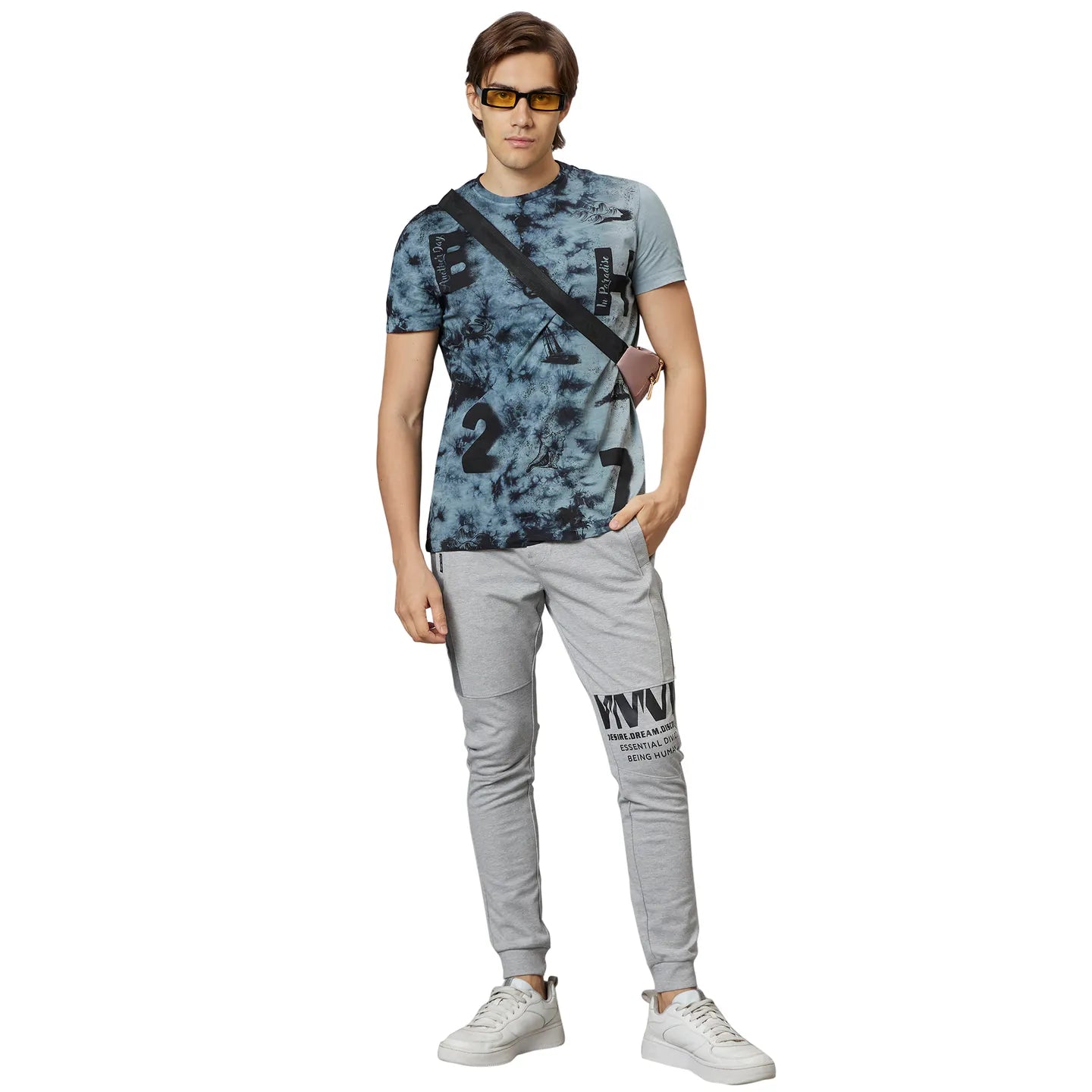 Grey Regular Fit Men's Short Sleeves T-Shirt by Being Human Clothing