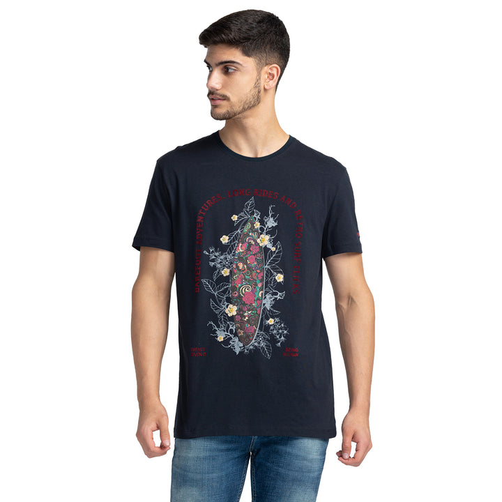 Charcoal Regular Fit Round Neck Men's T-shirt