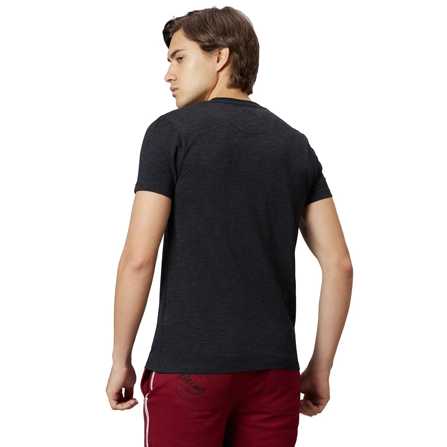 Being Human Clothing Men Regular Fit Crew Neck T-Shirts-Black