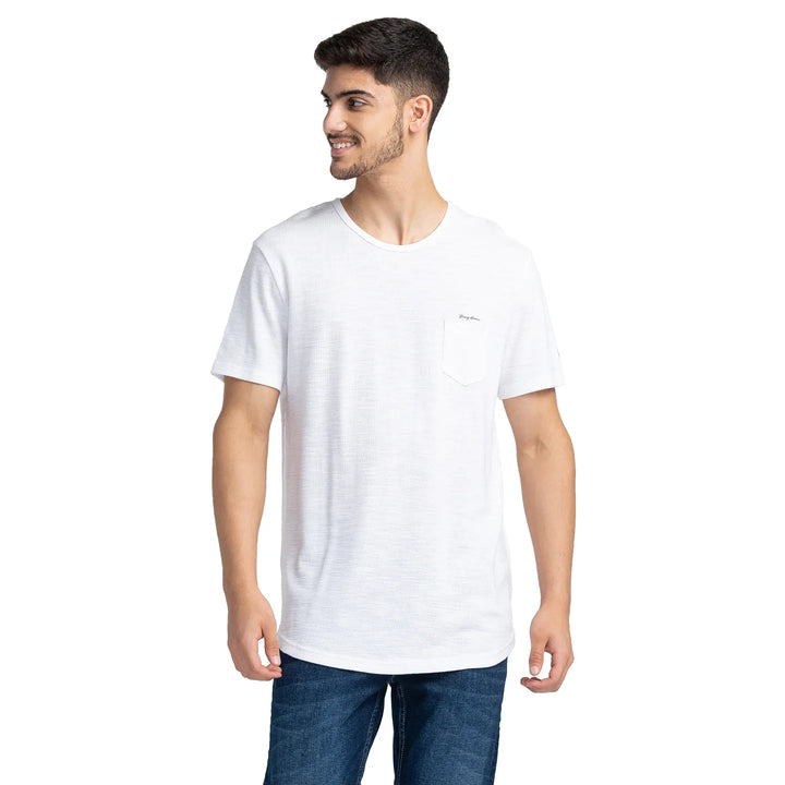 White Regular Fit Men's Short Sleeves T-Shirt by Being Human Clothing
