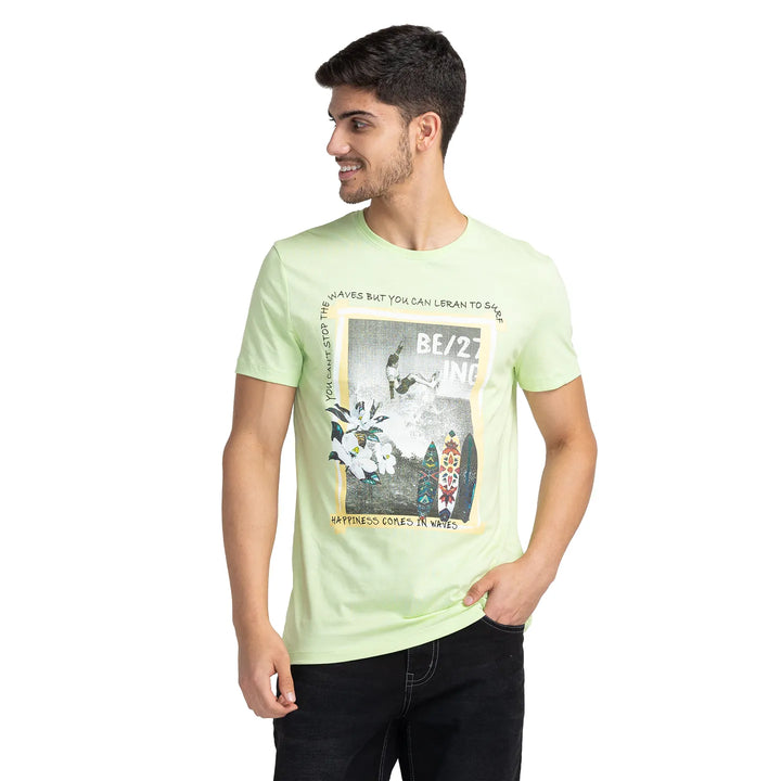 Peppermint Regular Fit Round Neck Men's T-Shirt by Being Human Clothing