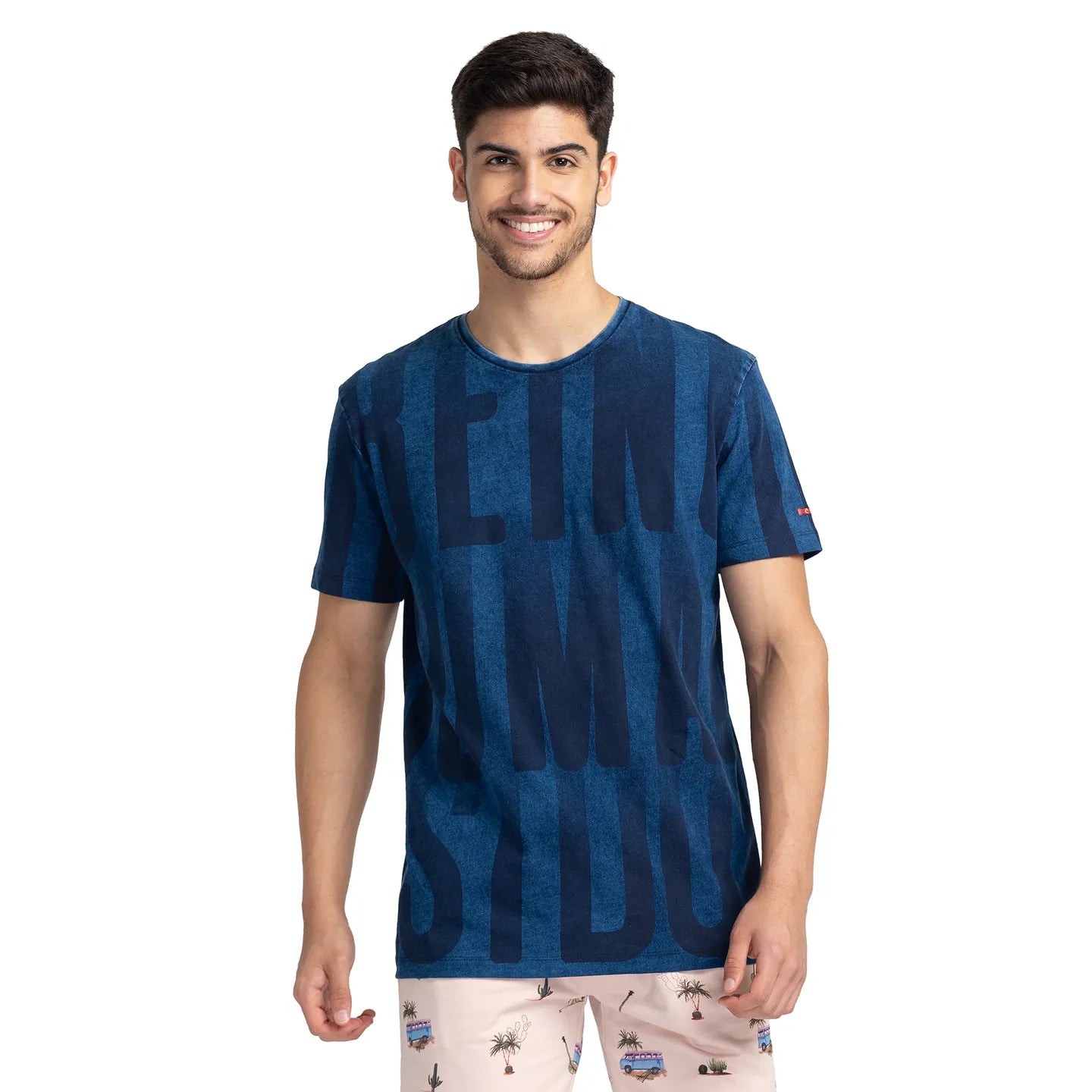 Blue Regular Fit Men's Short Sleeves T-Shirt by Being Human Clothing