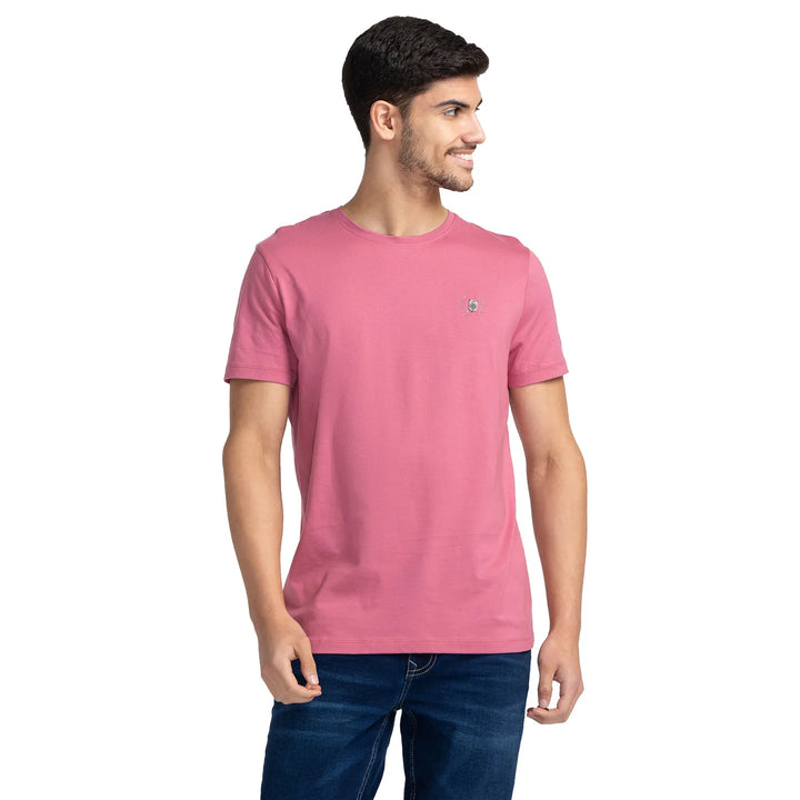 Pink Regular Fit Round Neck Men's T-Shirt by Being Human Clothing