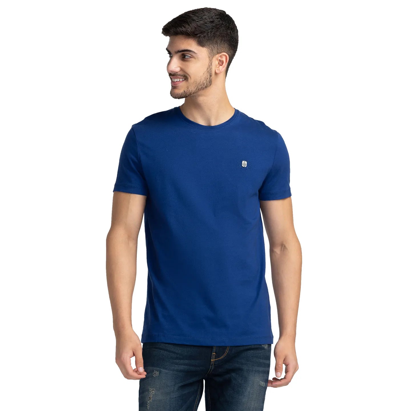 Royal Blue Regular Fit Round Neck Men's T-Shirt by Being Human Clothing