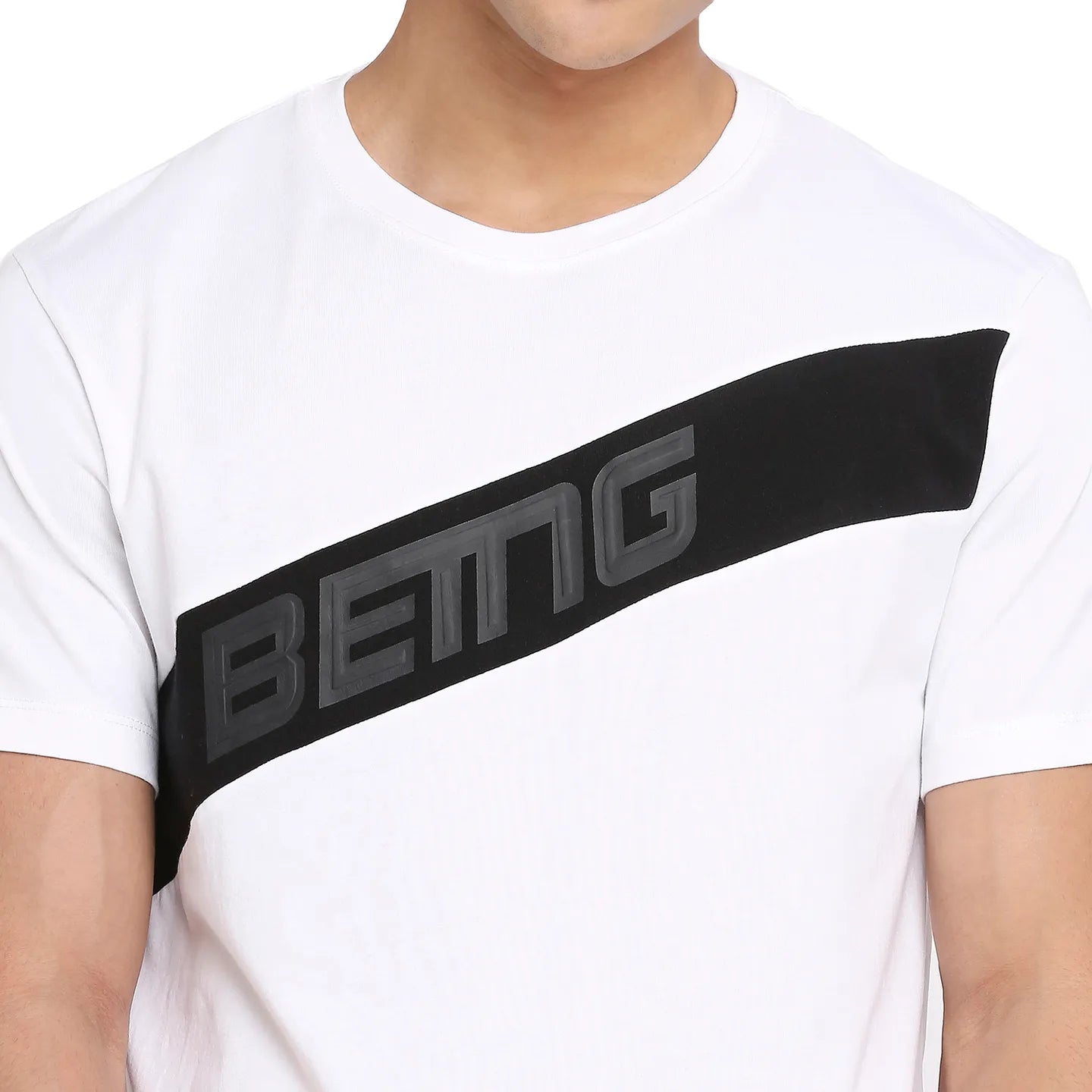 White Regular Fit Round Neck Men's T-Shirt by Being Human Clothing