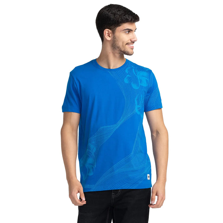 Victoria Blue Regular Fit Round Neck Men's T-Shirt