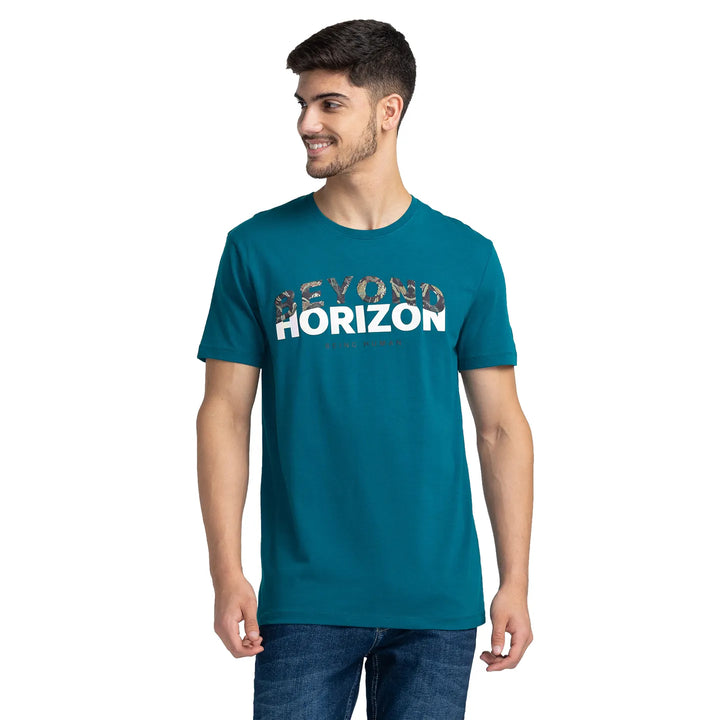 Green Regular Fit Men's Short Sleeves T-Shirt by Being Human Clothing