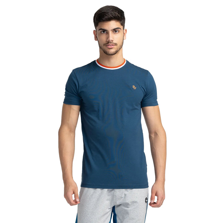 Blue Regular Fit Men's Short Sleeves T-Shirt by Being Human Clothing