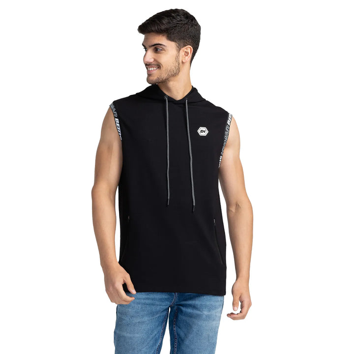 Black Regular Fit Round Neck Men's T-Shirt by Being Human Clothing