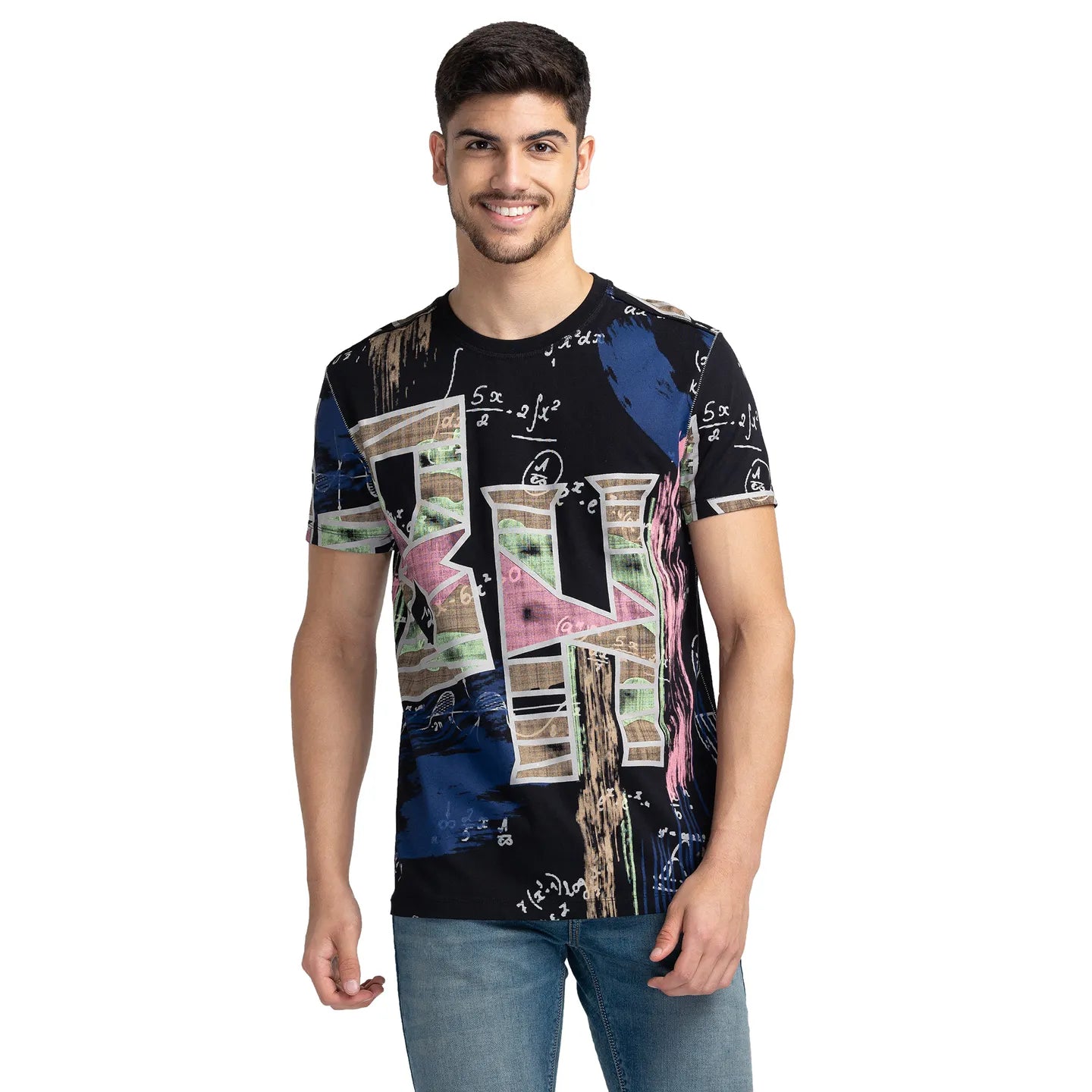 Black Regular Fit Men's Short Sleeves T-Shirt by Being Human Clothing