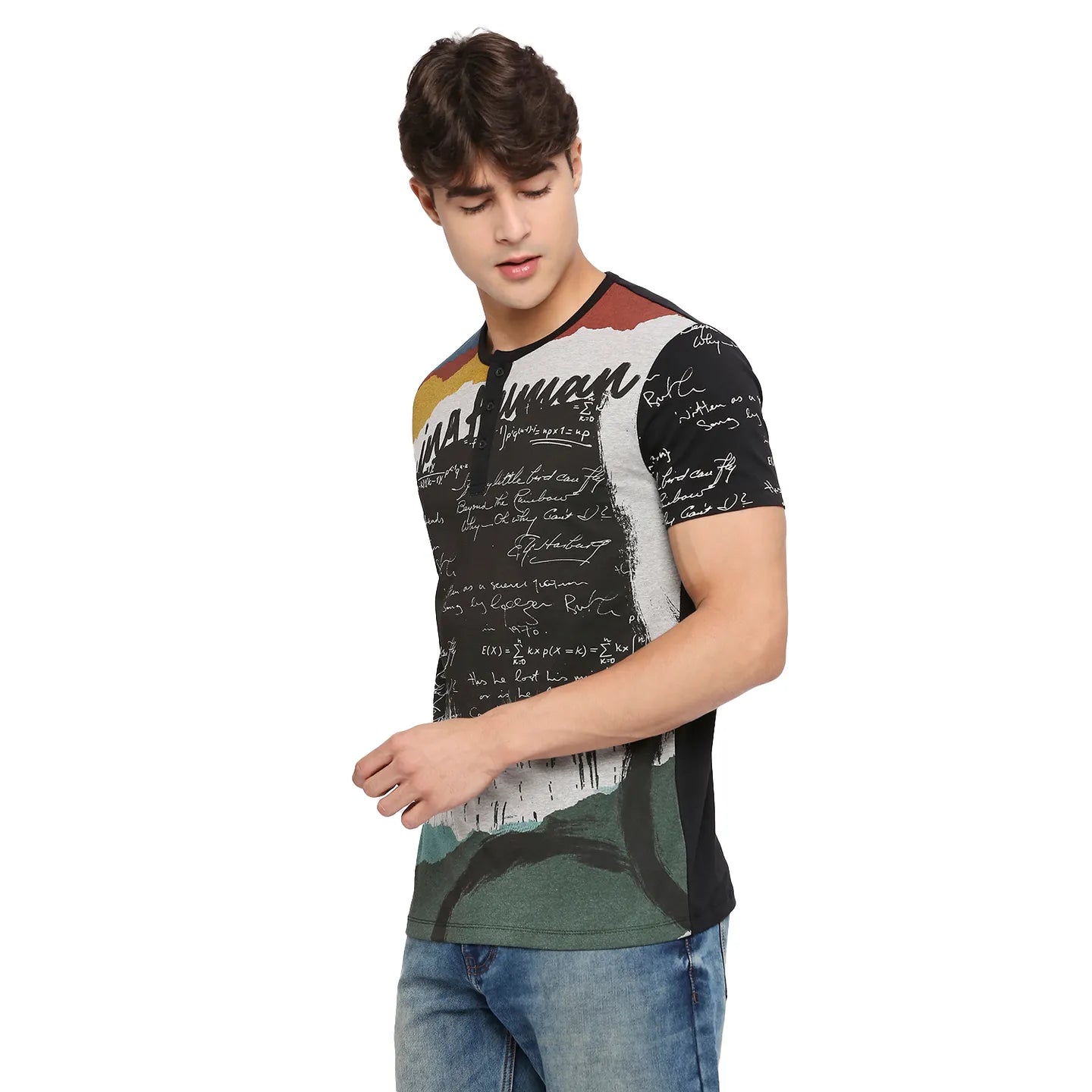 Being Human Clothing Men Regular Fit Crew Neck T-Shirts-Black