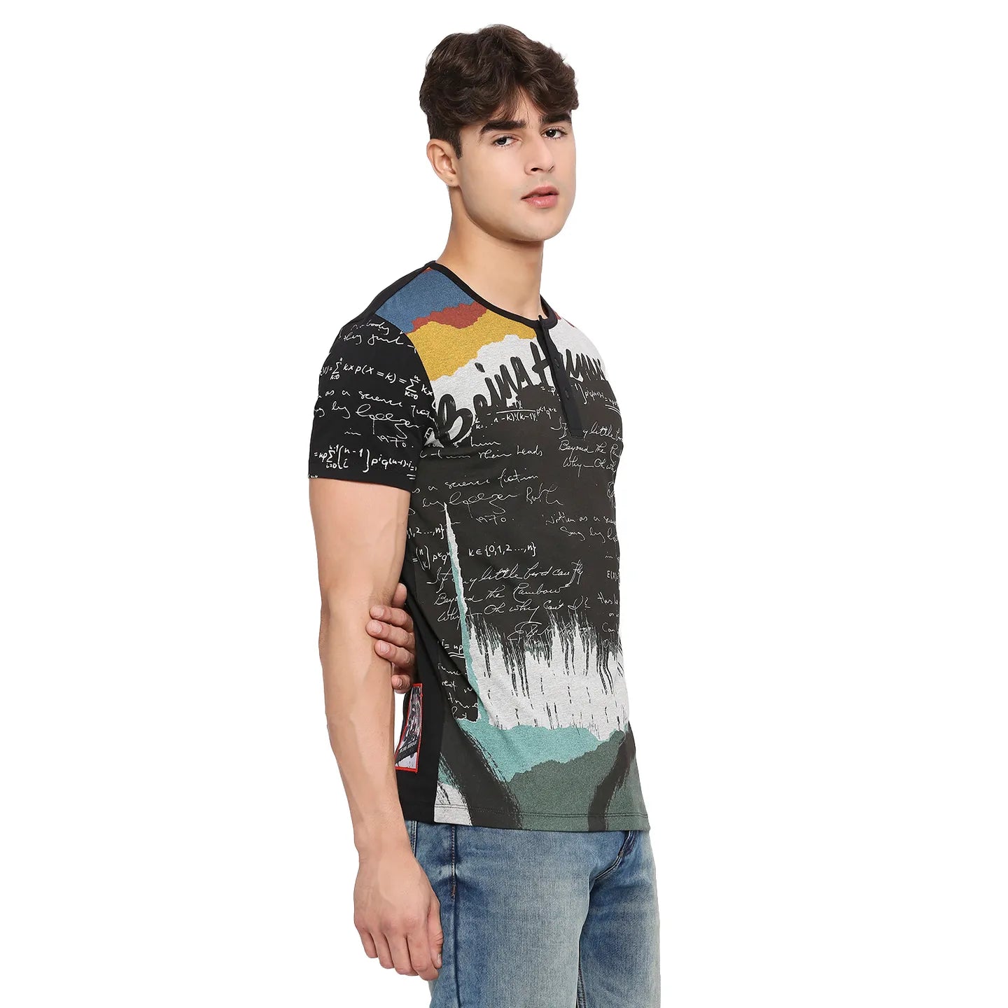 Being Human Clothing Men Regular Fit Crew Neck T-Shirts-Black