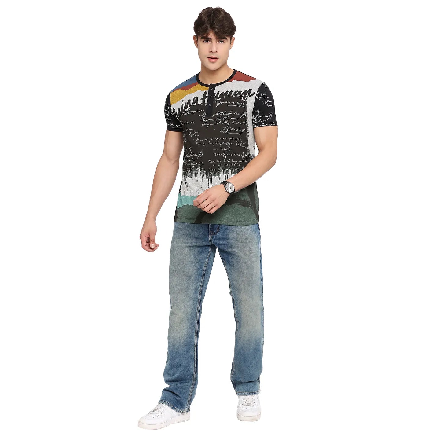 Being Human Clothing Men Regular Fit Crew Neck T-Shirts-Black