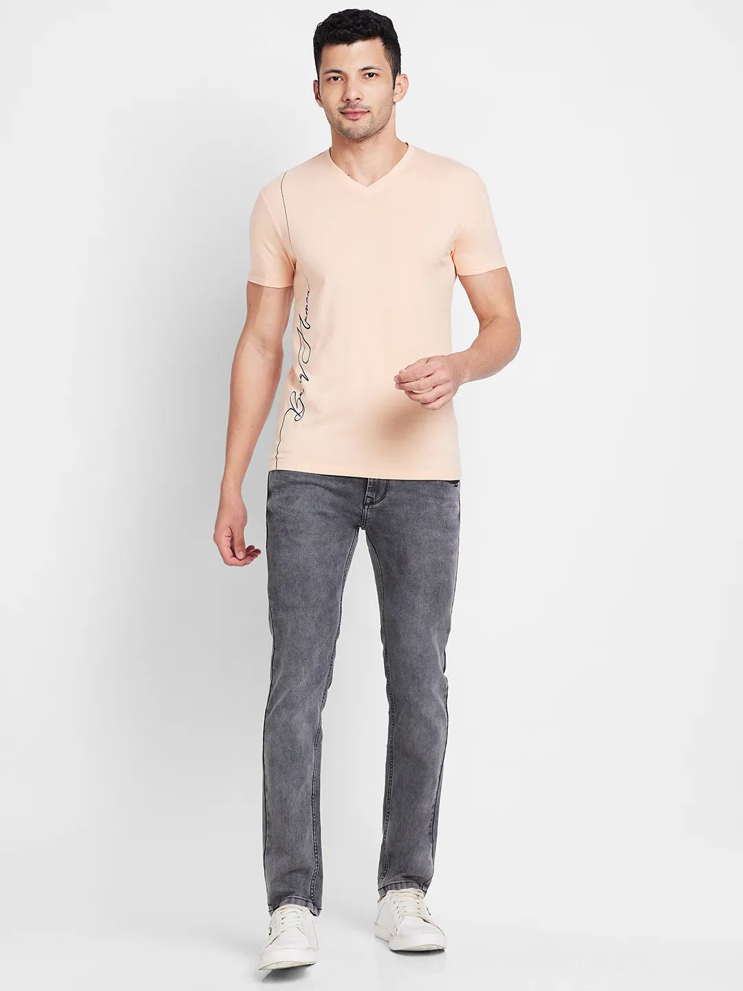 Apricot Regular Fit Round Neck Men's T-Shirt by Being Human Clothing