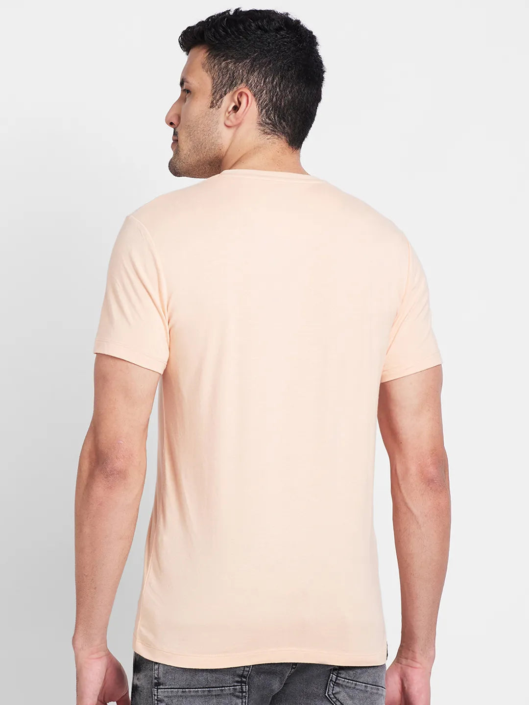 Apricot Regular Fit Round Neck Men's T-Shirt by Being Human Clothing