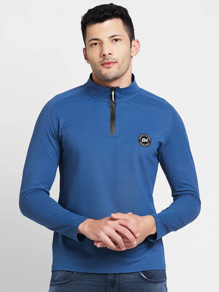 Navy Regular Fit Round Neck Men's T-Shirt by Being Human Clothing
