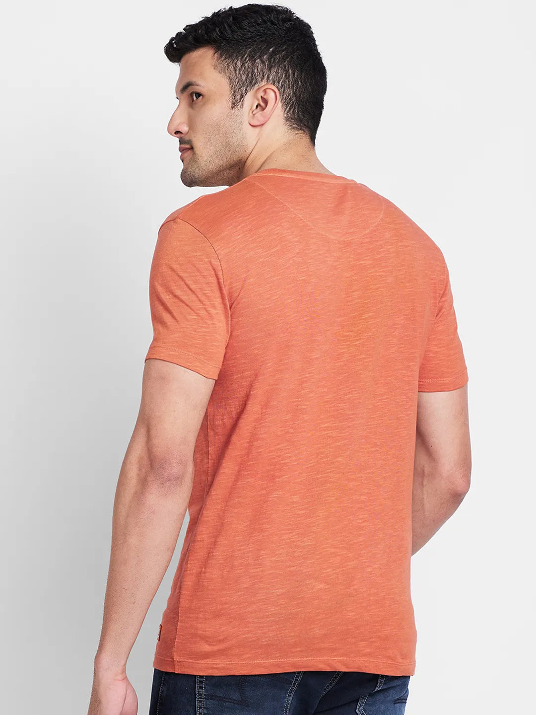 Rust Regular Fit Round Neck Men's T-Shirt by Being Human Clothing