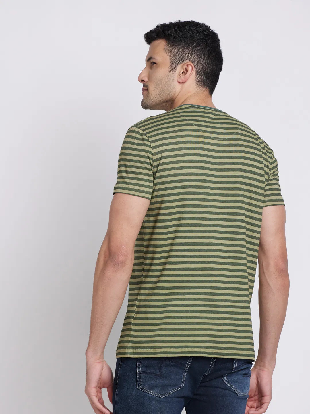 Olive Regular Fit Round Neck Men's T-Shirt by Being Human Clothing