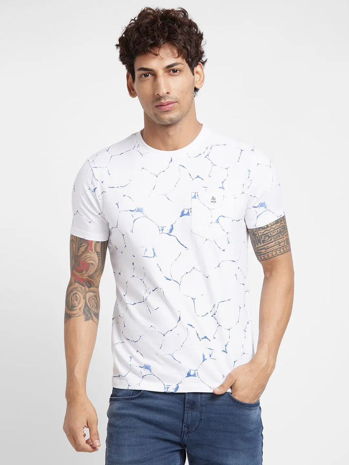 White Regular Fit Men's Short Sleeves T-Shirt by Being Human Clothing