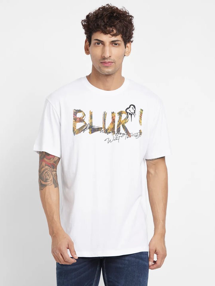 White Regular Fit Men's Short Sleeves T-Shirt by Being Human Clothing