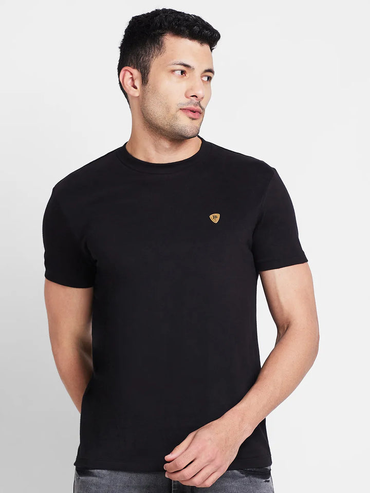 Black Regular Fit Men's Short Sleeves T-Shirt by Being Human Clothing