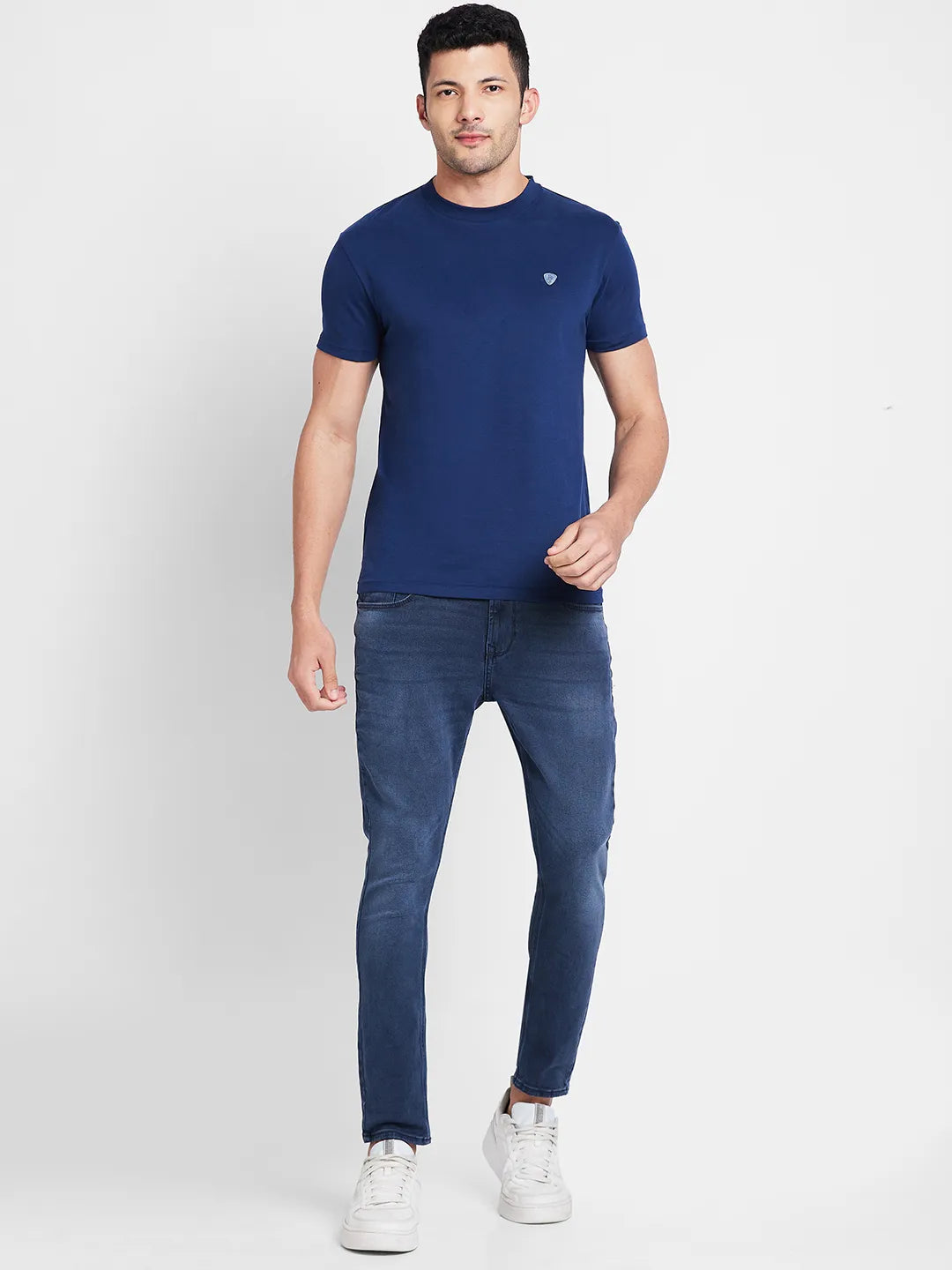 Navy Regular Fit Round Neck Mens' T-Shirt by Being Human Clothing