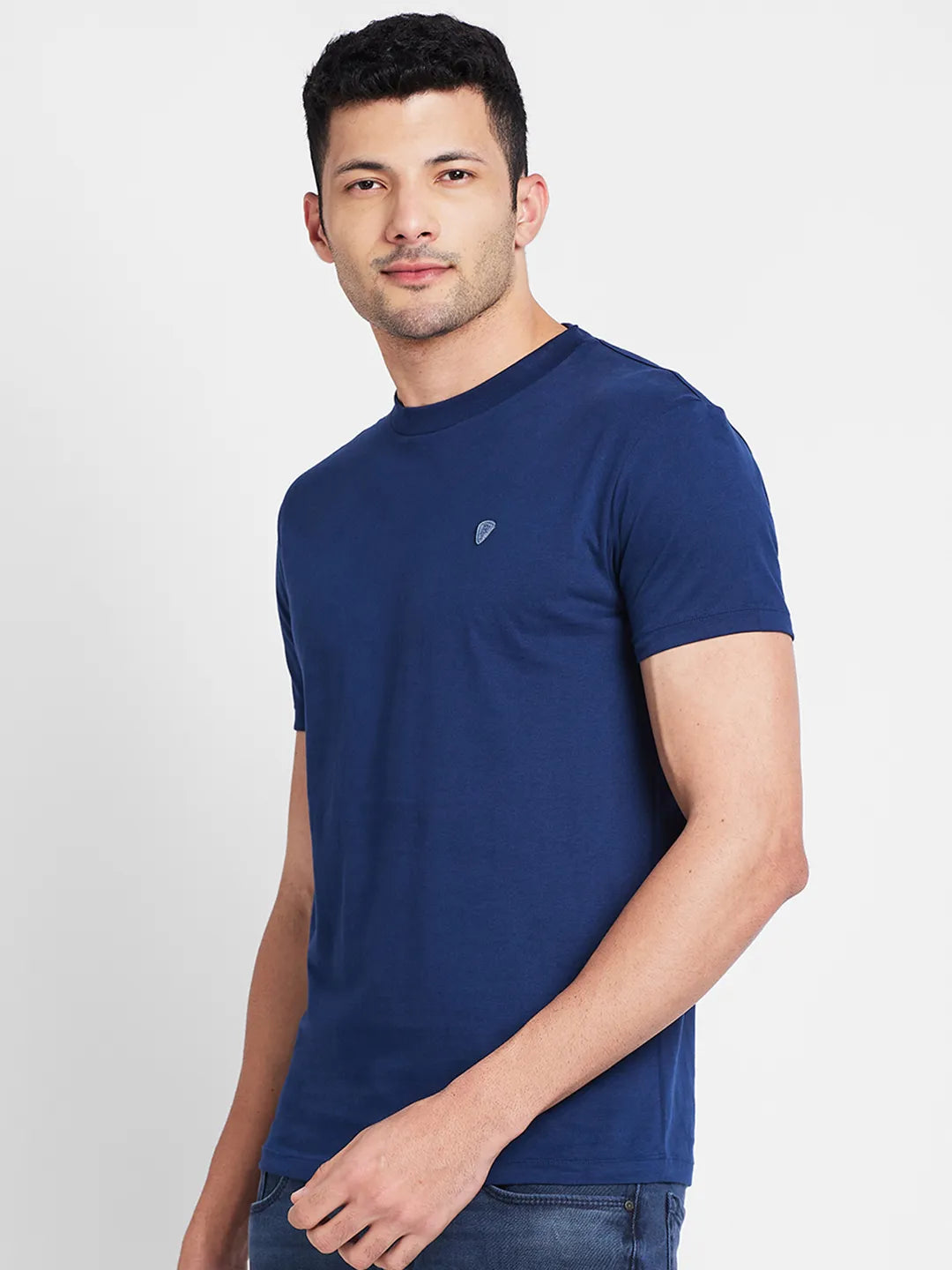 Navy Regular Fit Round Neck Mens' T-Shirt by Being Human Clothing