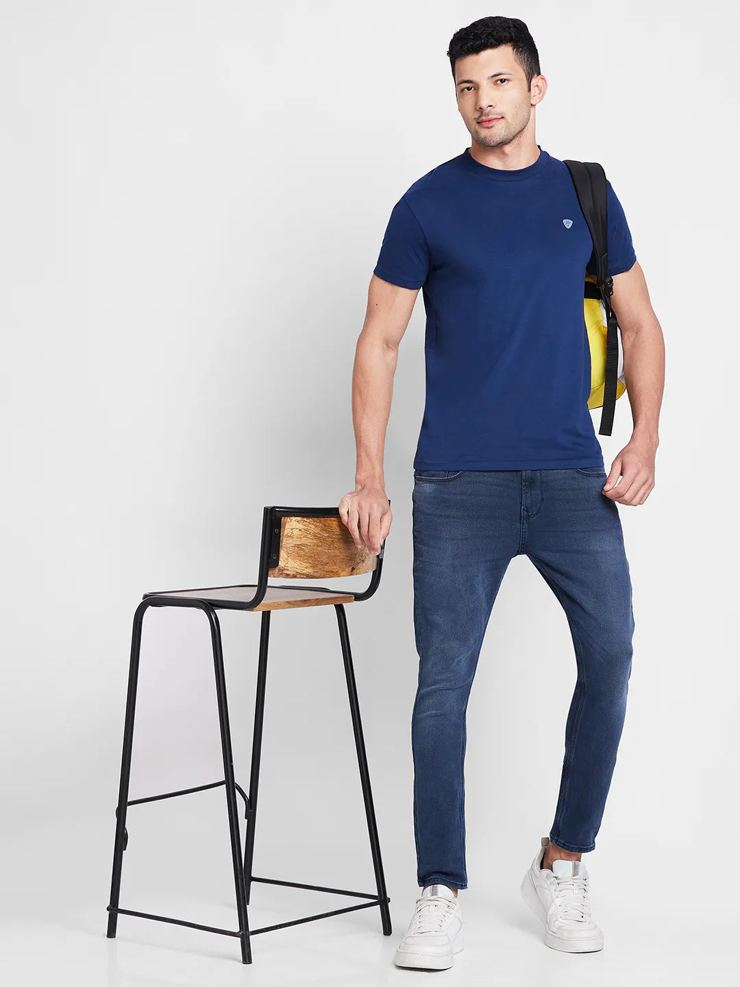 Navy Regular Fit Round Neck Mens' T-Shirt by Being Human Clothing