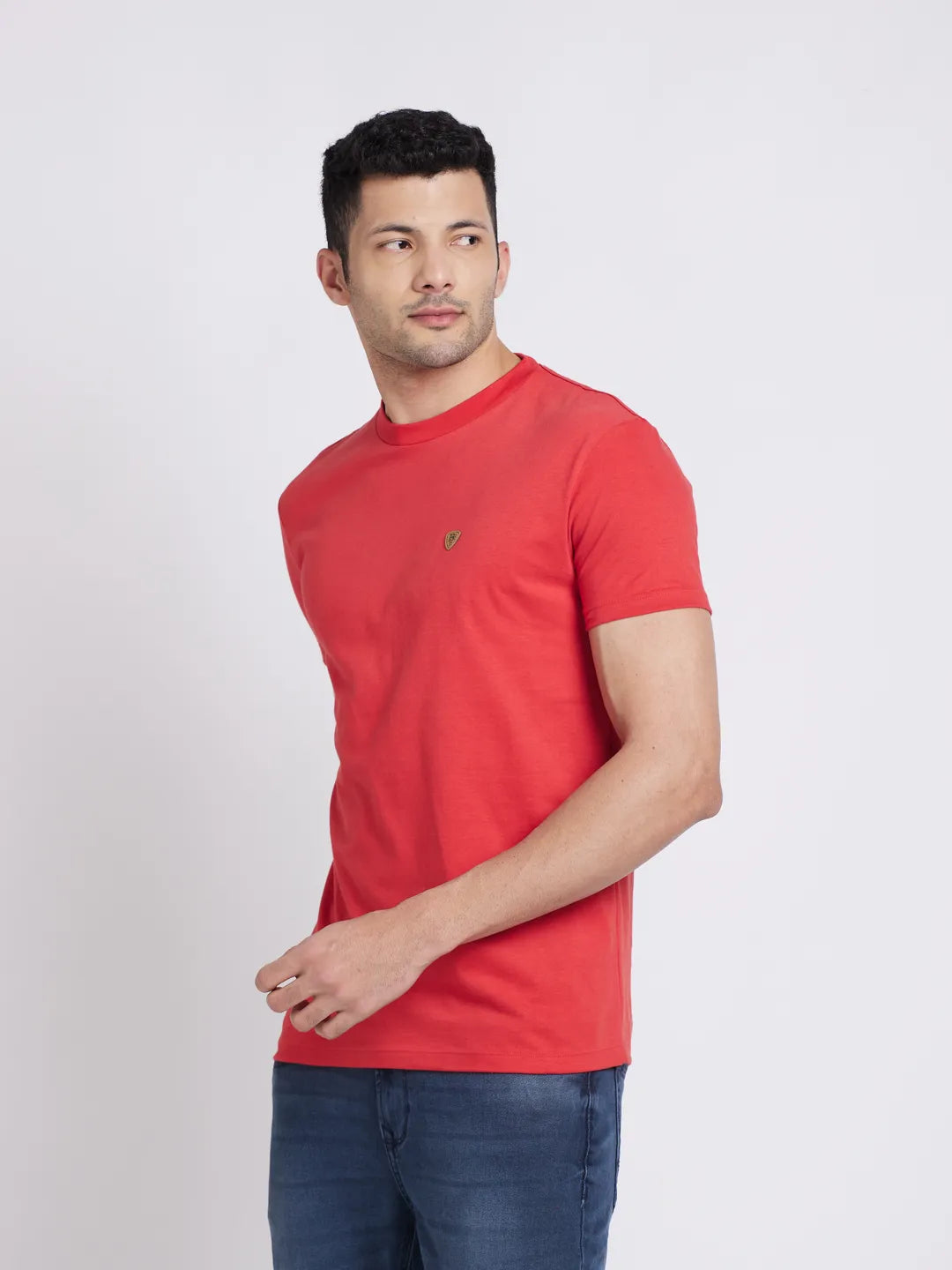 Red Regular Fit Round Neck Men's T-Shirt by Being Human Clothing