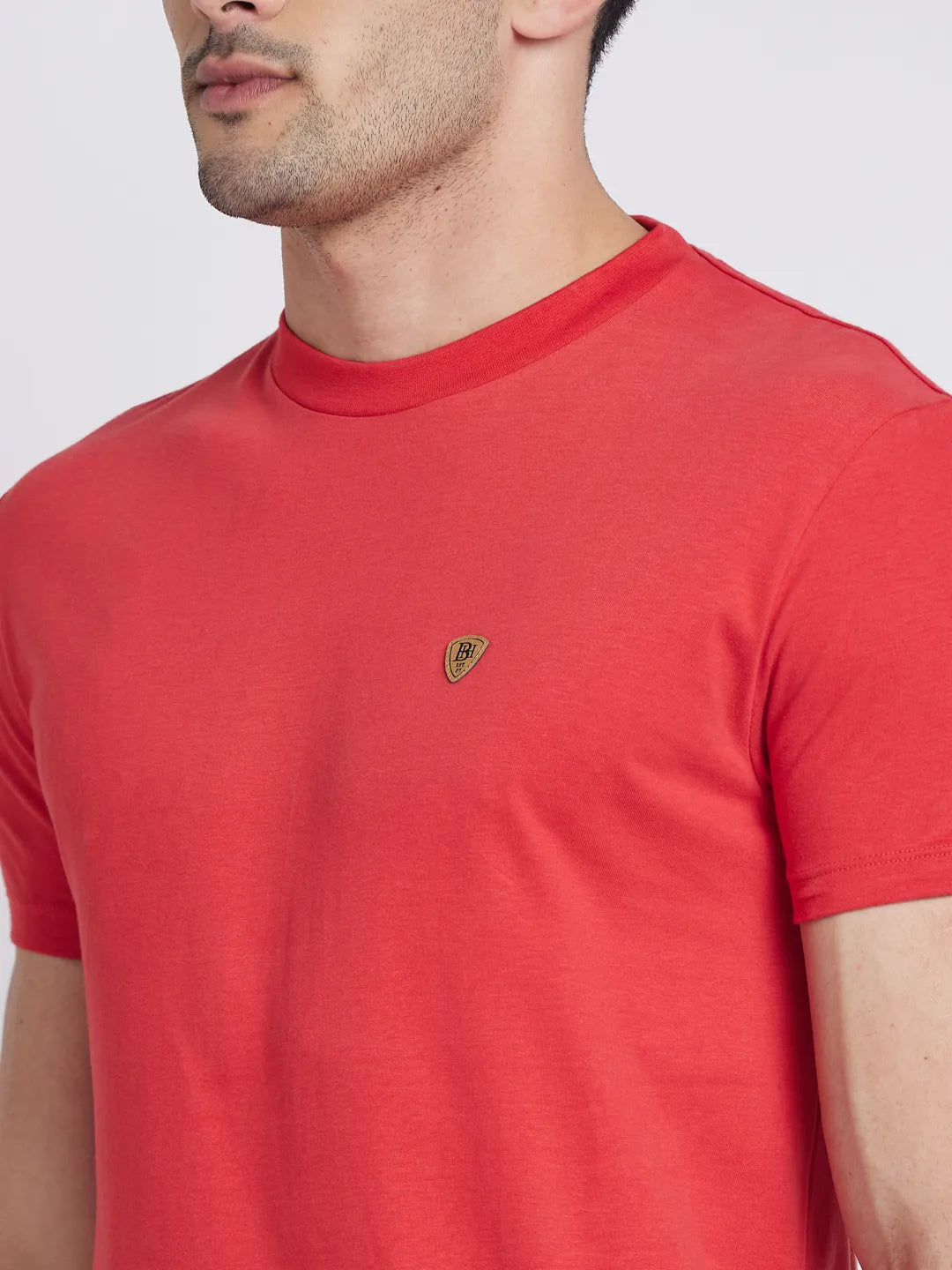 Red Regular Fit Round Neck Men's T-Shirt by Being Human Clothing