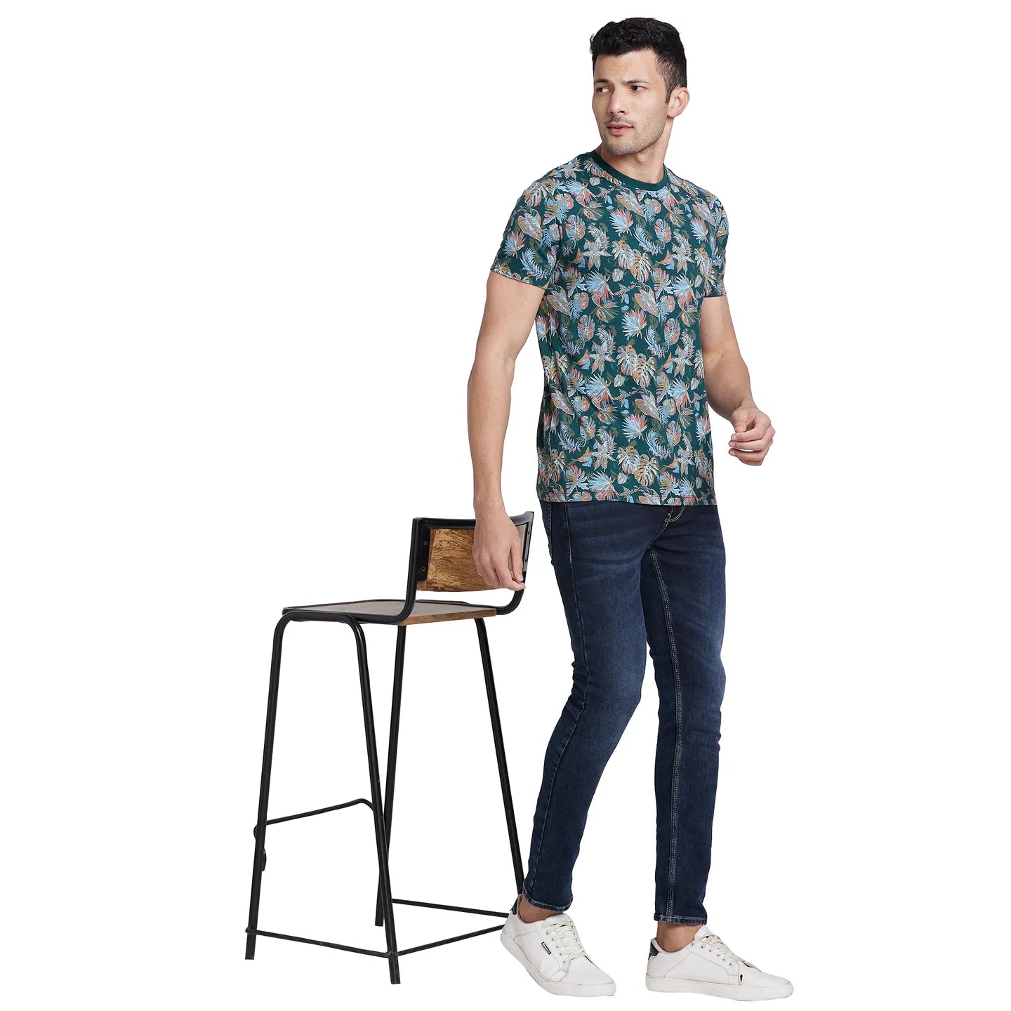 Umber Regular Fit Round Neck Men's T-Shirt by Being Human Clothing