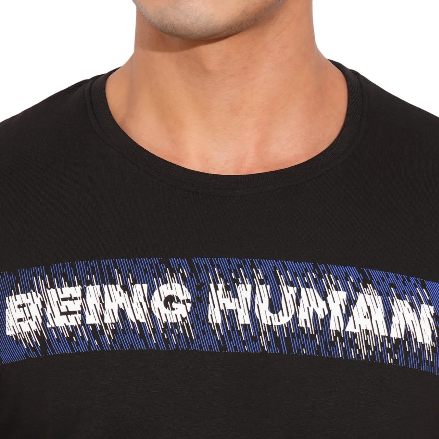 Black Regular Fit Men's T-Shirt By Being Human Clothing
