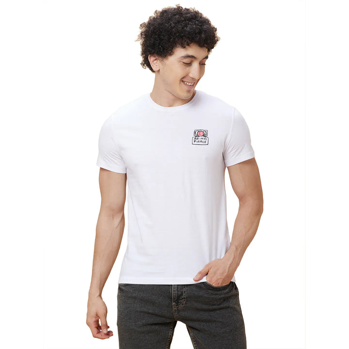 White Regular Fit Men's Short Sleeves T-Shirt by Being Human Clothing